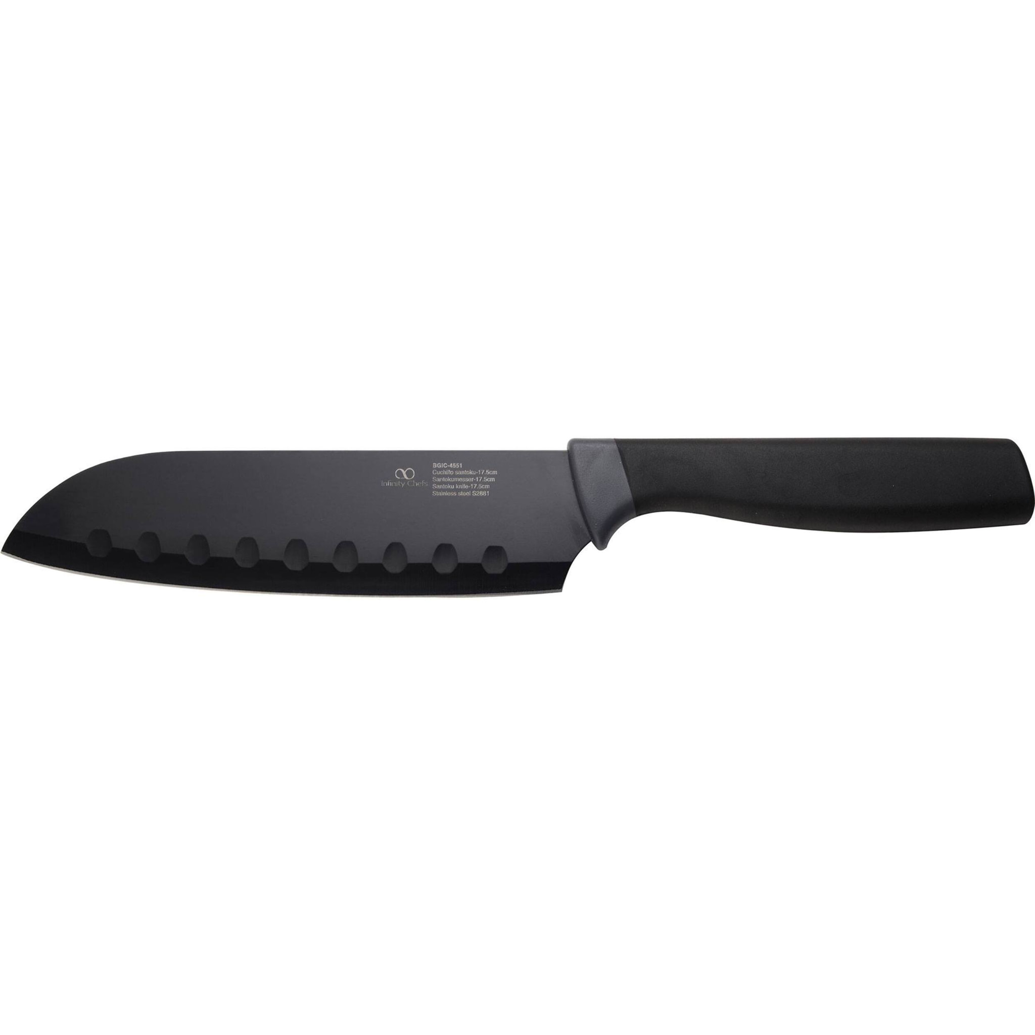 Juego de cuchillos santoku 17,5cm + fileteador 20cm + pelador 8,5cm + chuletero 11,25cm en acero inoxidable 'essence'