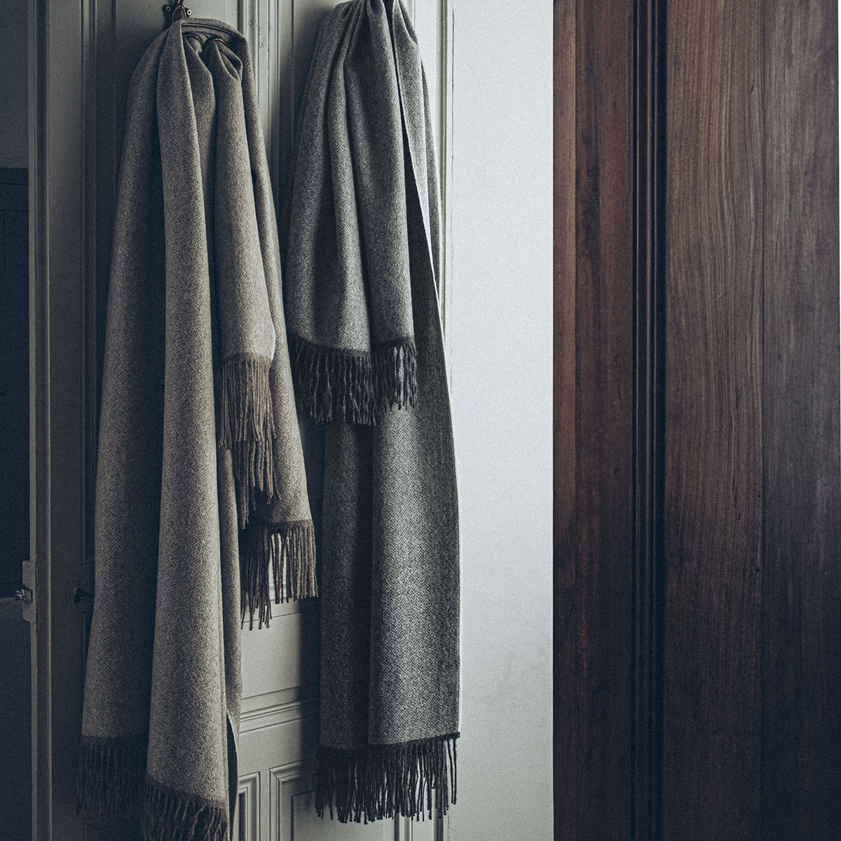 Plaid uni en alpaga, NOMADE, Gris