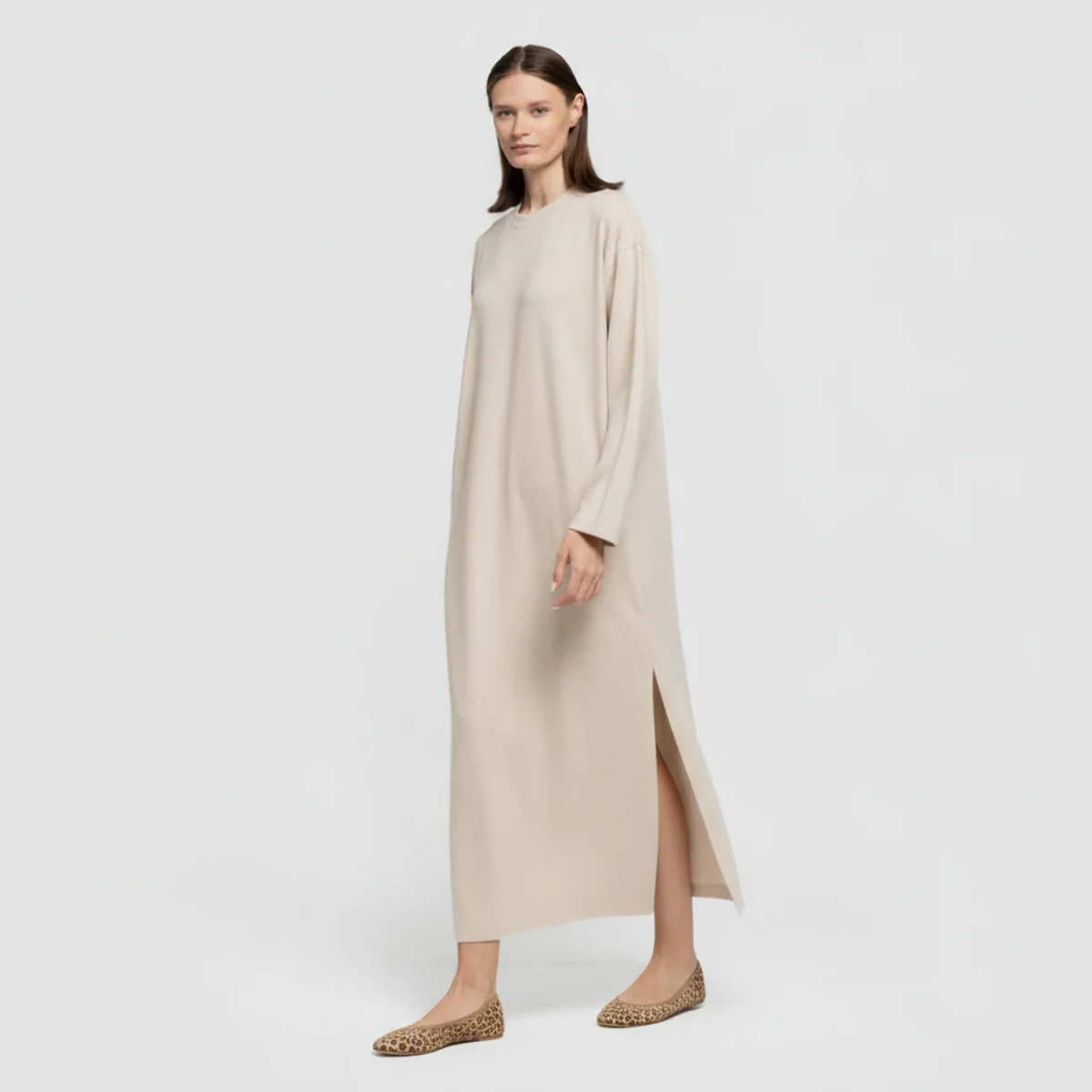 Vestido midi manga larga new punto extra suave