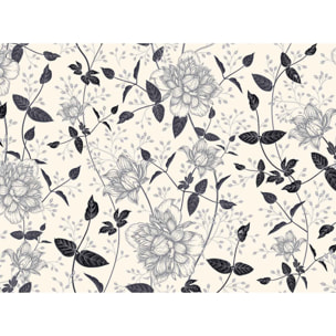 Papier peint panoramique Pivoine b&w  Intissé