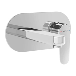 Root Round mitigeur de lavabo à encastrer, acier inoxydable, vendu sans corps d'encastrement, chrome (A42721EXP)