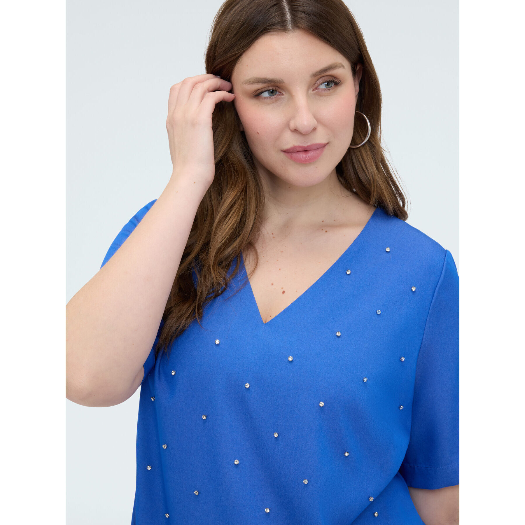 Fiorella Rubino - Blusa in viscosa con punti luce - Bluette