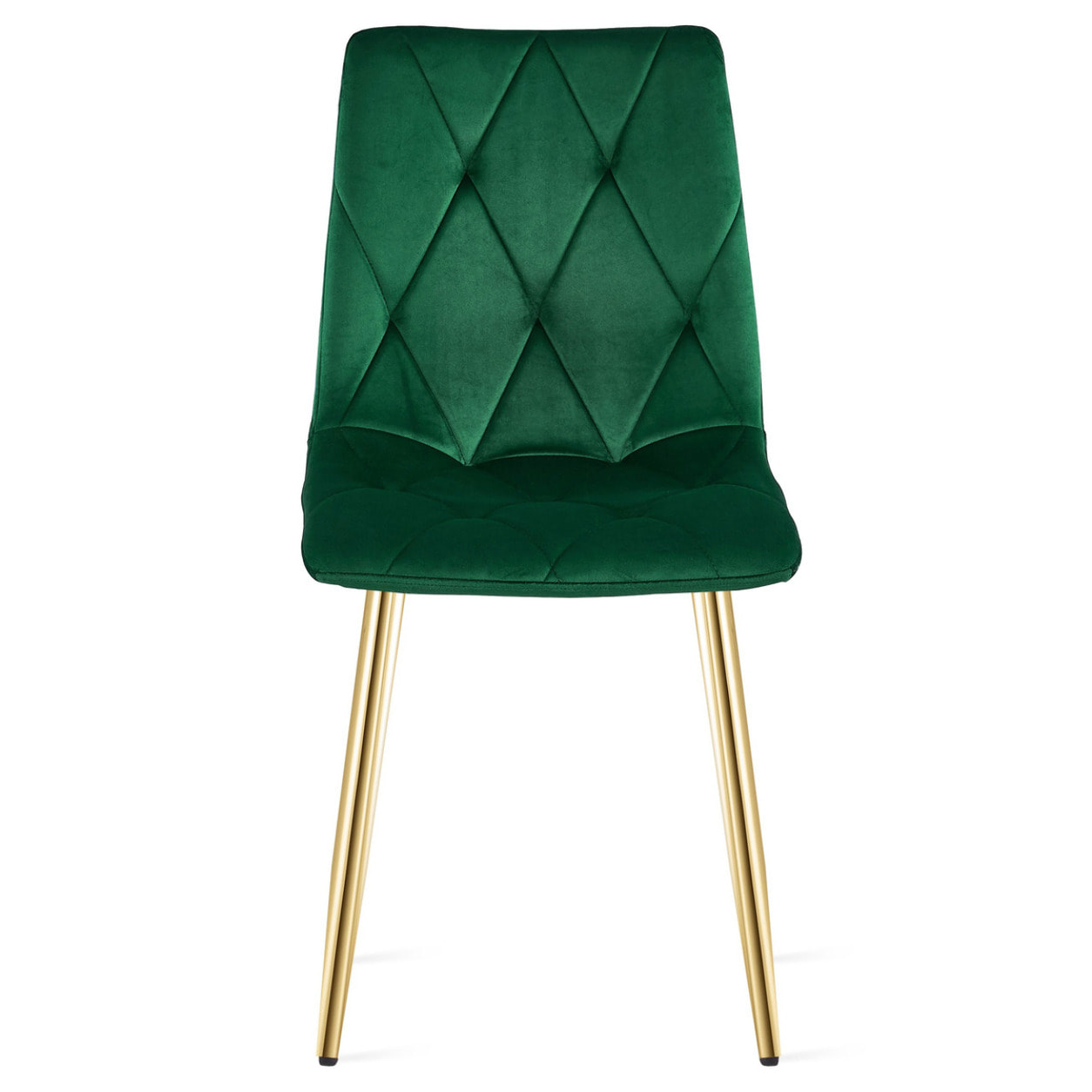 Set di 2 sedie Libra in velluto verde smeraldo e gambe oro
