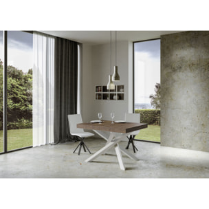 Mesa extensible 90x130/234 cm Volantis Nogal estructura blanco