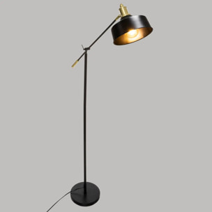 Lampadaire arc "Flower" noir - métal H155 cm