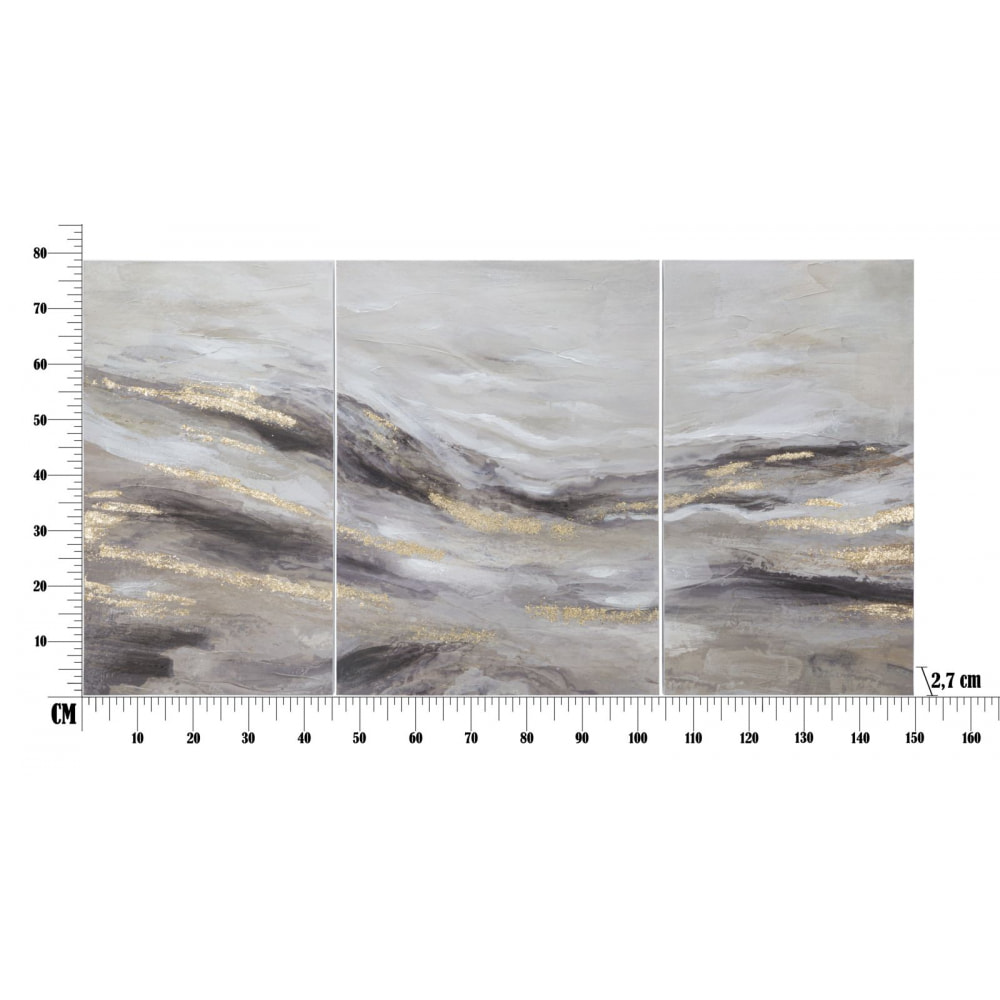 DIPINTO SU TELA MONTY SET 3 PZ CM 45X2,7X80-60X2,7X80