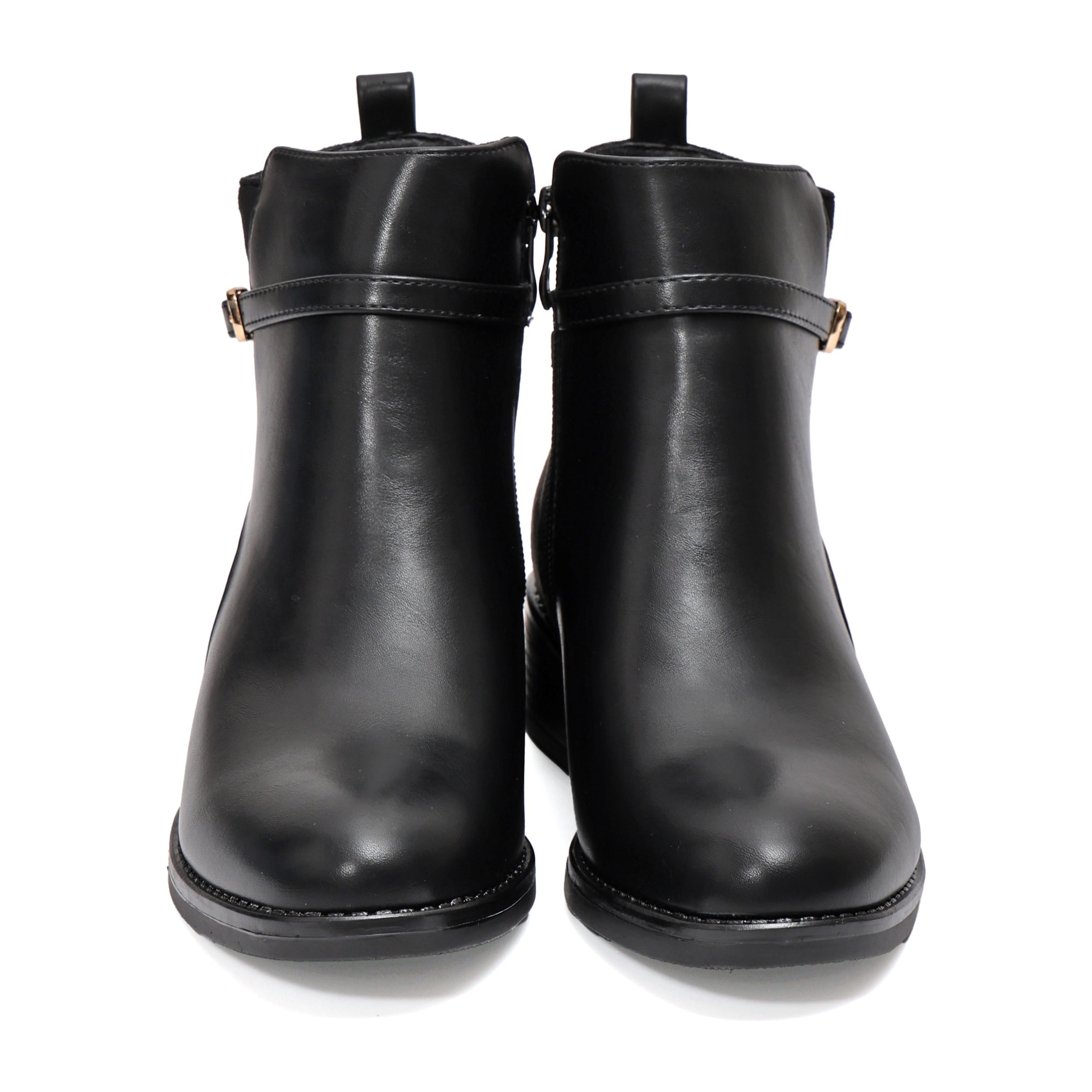 Stivaletto in simil pelle con fibbia dorata