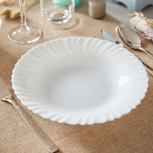 Assiette creuse blanche 23 cm Feston - Luminarc