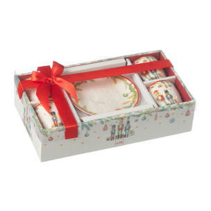 J-Line tasse + sous-tasse Casse-Noisette - céramique - blanc - boîte de 4