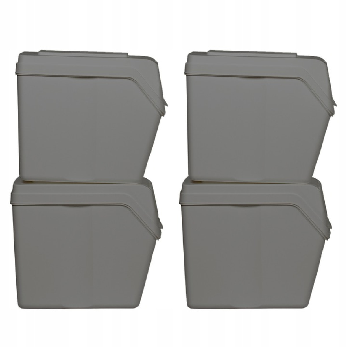 Juego de 4 cubos de reciclaje 80L Prosperplast Sortibox de plastico en color gris