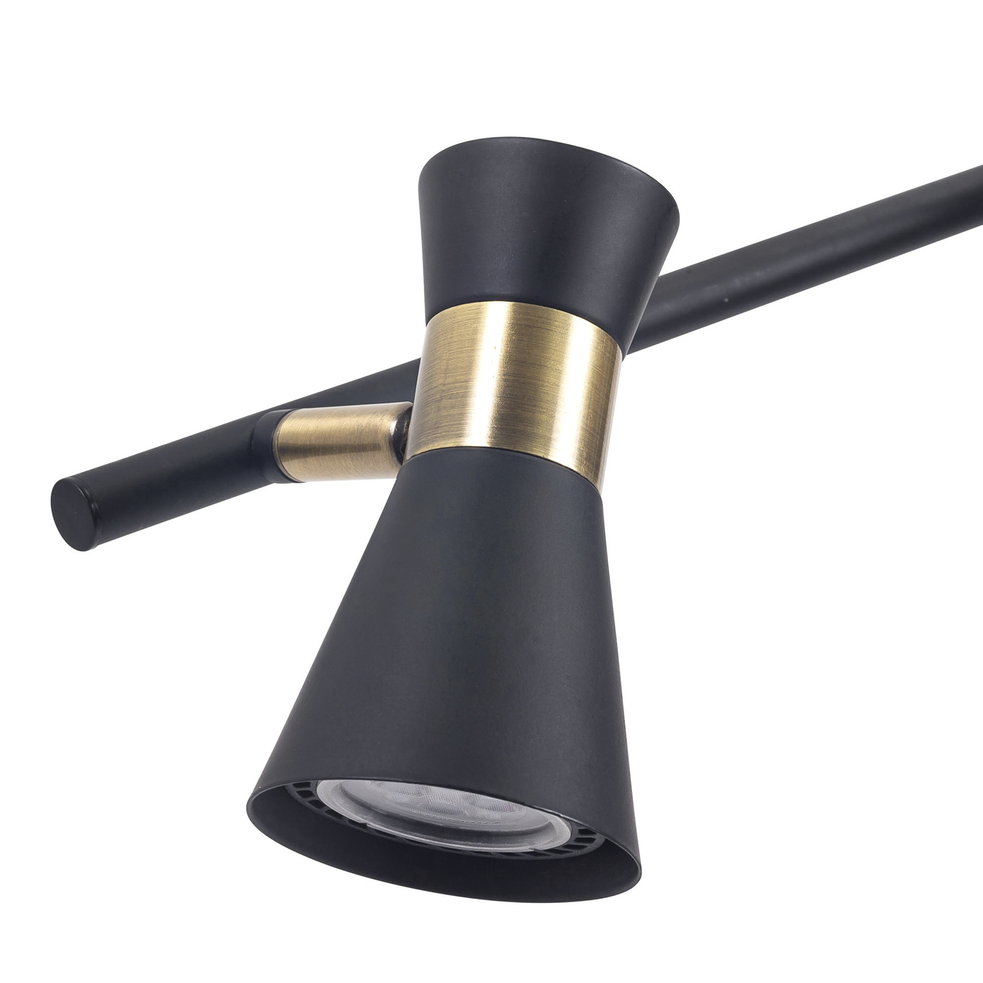 Forlight Eufo plafón  en negro con acabado en oro de 4 luces para bombilla GU10
