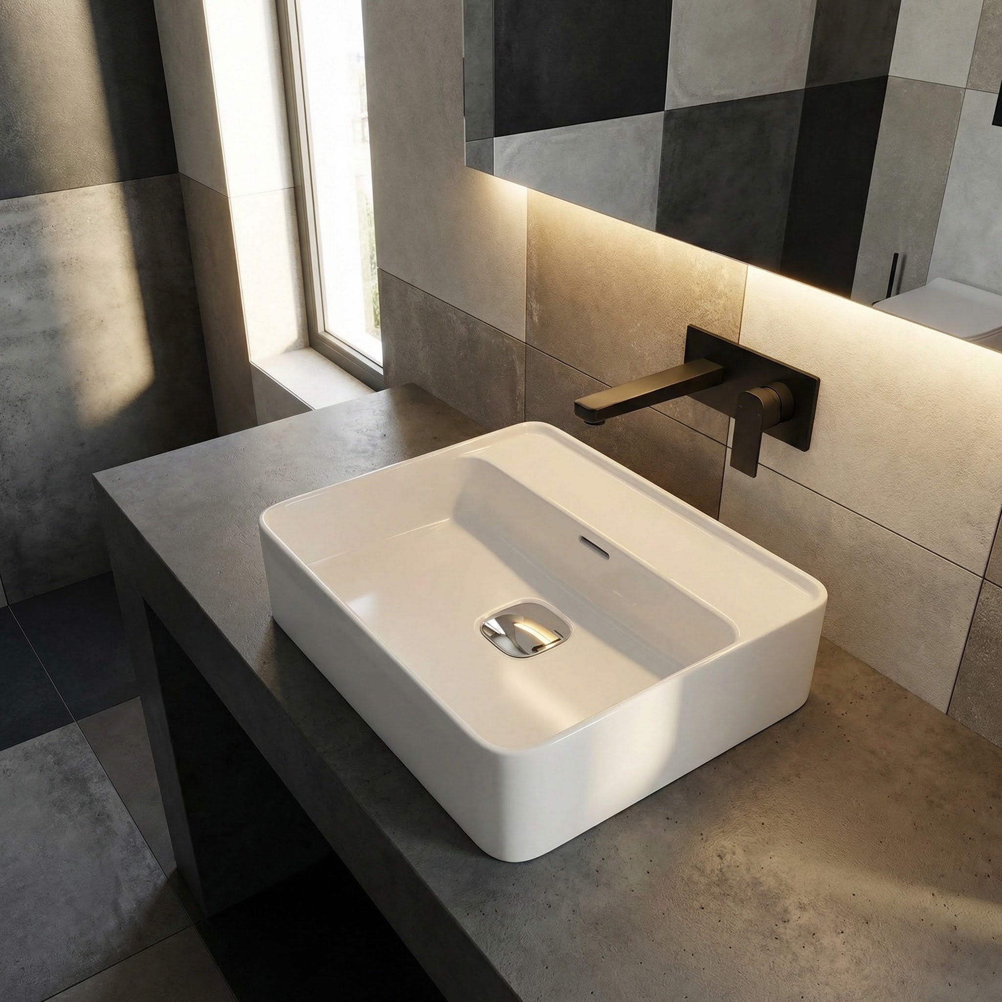Lavabo suspendu 50x43 cm - blanc brillant - sans trou de robinetterie - avec trop-plein - Ideal Standard Strada II