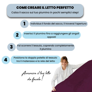 PARURE COPRIPIUMINO NATURAL COLOR MATRIMONIALE - 100% COTONE MADE IN ITALY