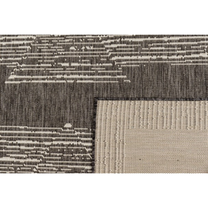 Samba - tapis intérieur extérieur motif abstrait géométrique, anthracite