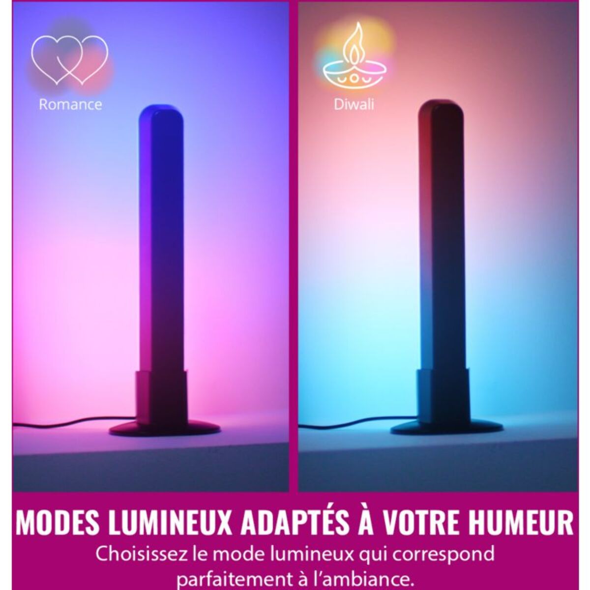 Lampe connectée WIZ Barre lumineuse Couleur x2