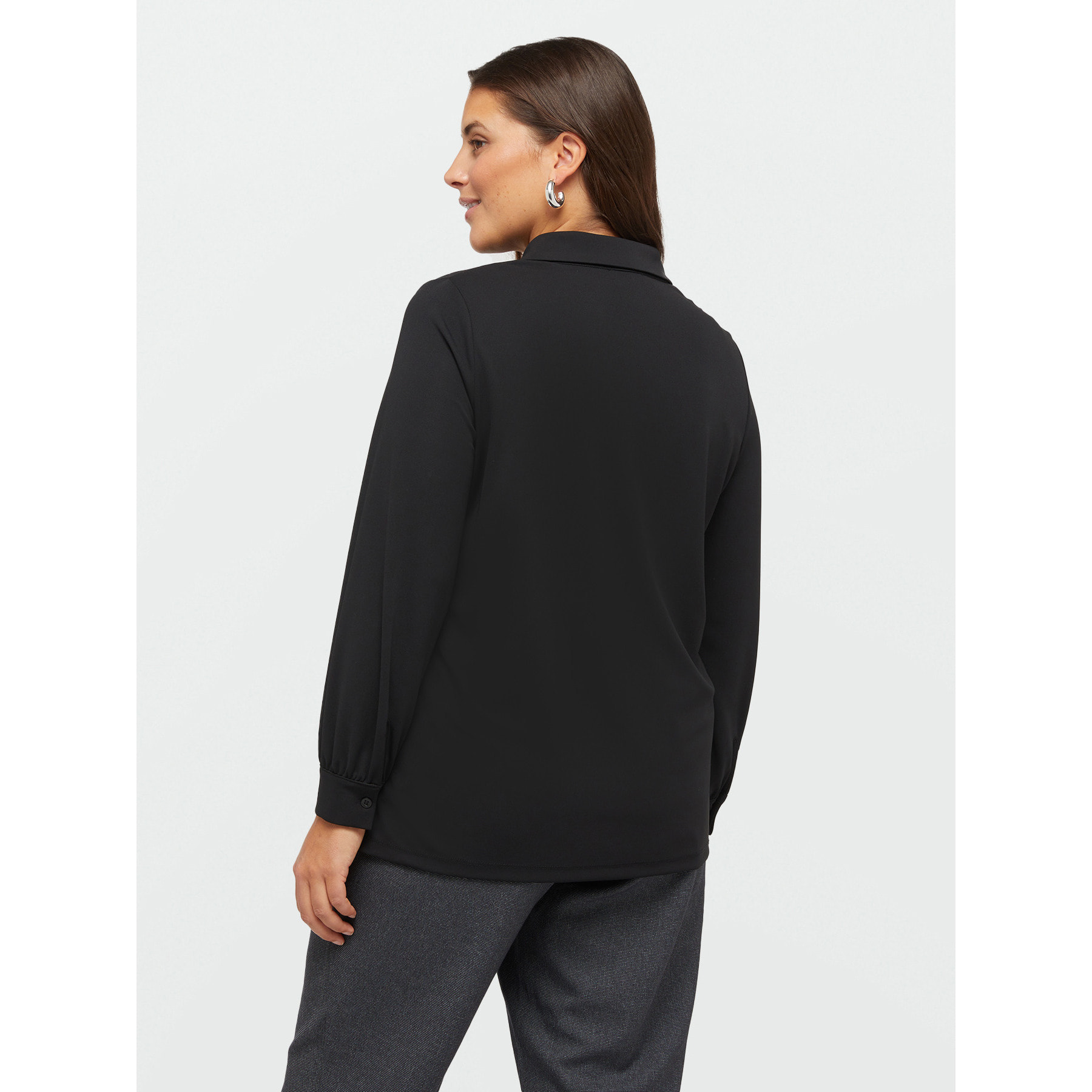 Fiorella Rubino - Blusa in georgette con lacci - Nero