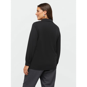 Fiorella Rubino - Blusa in georgette con lacci - Nero