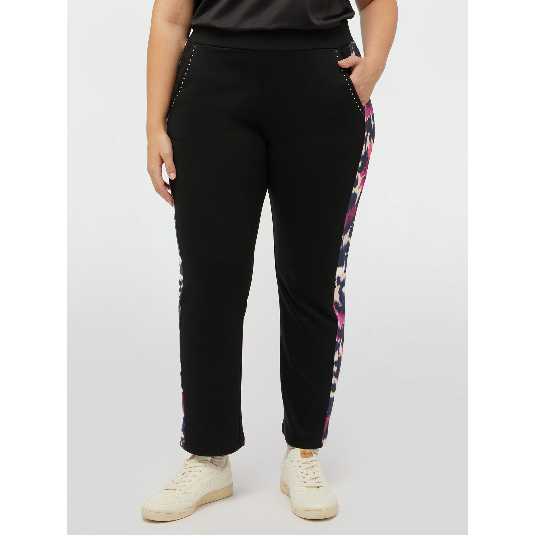 Fiorella Rubino - Pantalones de felpa con estampado - Negro