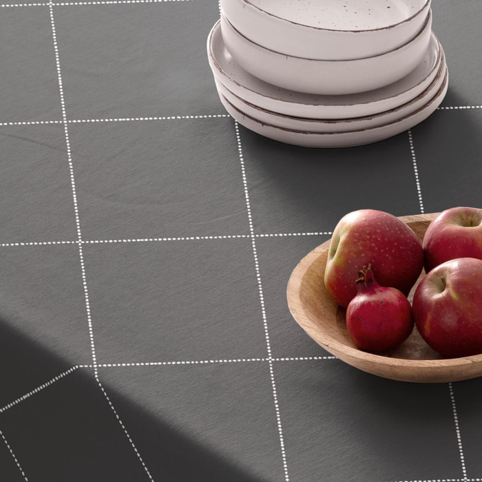 Mantel antimanchas TRAMA ANTRACITA - 100% algodón