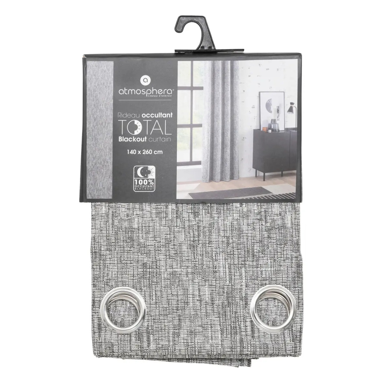 Rideau occultant gris ardoise 140x260cm