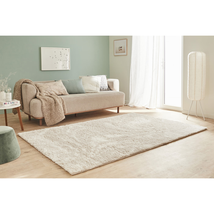 Oslo - tapis de salon à poils longs design abstrait beige