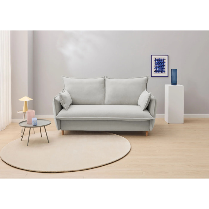 Sofá Cama Viscoelástico - Apertura Estilo Italiano - Colchón Matrimonio - Tejido Anti-Manchas - 2 Cojines Función Almohada incluídos - Múltiples colores - 5 Años de Garantía
