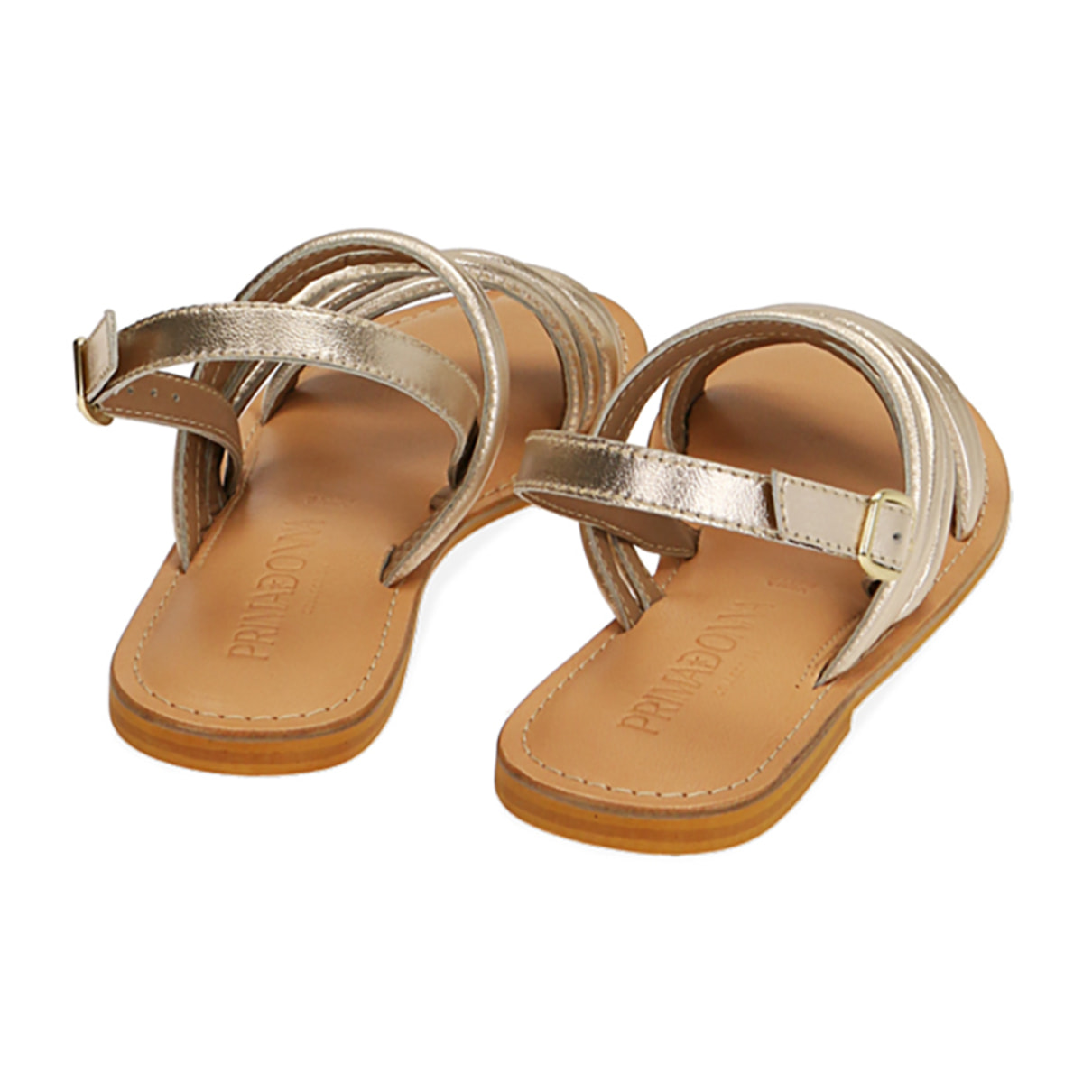 Sandalias de piel doradas