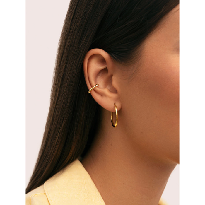 Pendiente Suelto Ear Cuff Tressia Plata Baño Oro