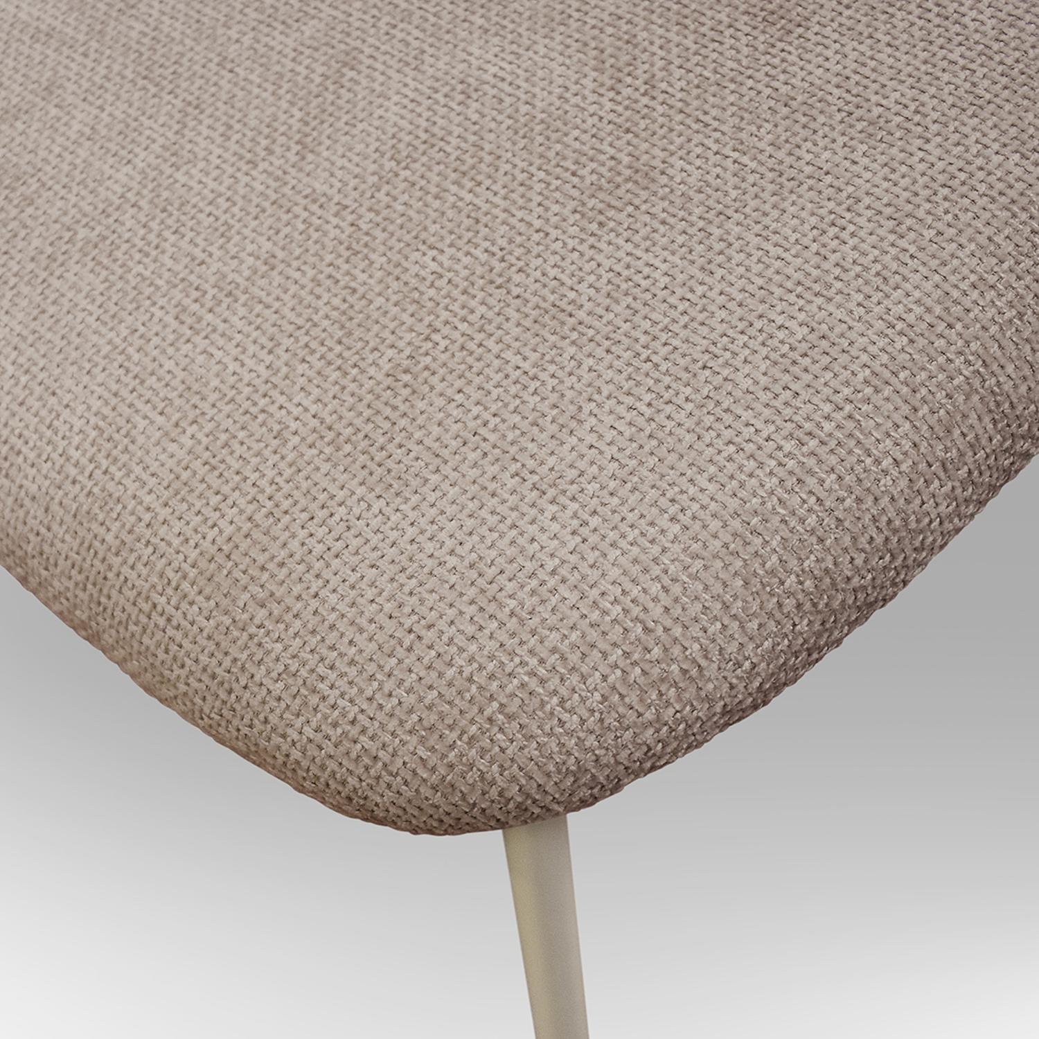 Set di 4 sedie BERLINO in tessuto beige e gambe in metallo beige