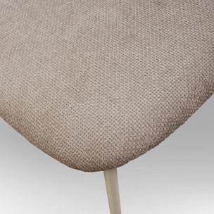 Set di 4 sedie BERLINO in tessuto beige e gambe in metallo beige