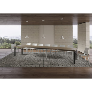 Mesa extensible 90x200/460cm Everyday gris paloma patas antracita