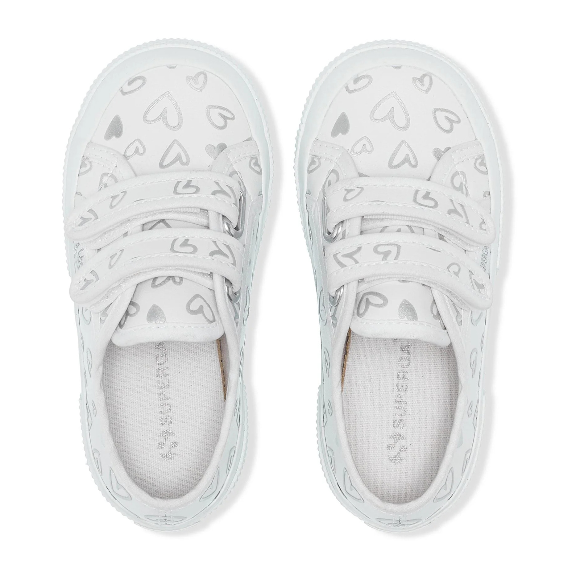 Le Superga Bambina 2750 KIDS STRAPS VEGAN MATERIAL CUTE HEARTS PRINT