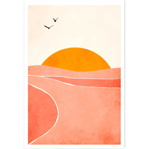 Affiche graphique danse avec le soleil Affiche seule