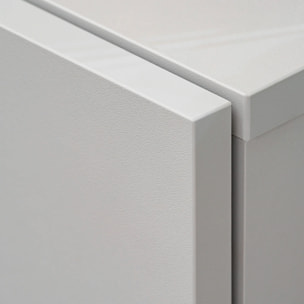 Parete Attrezzata Moderna Per Tv Con Pannello Design Geometrico 2 Ante Ribalta  E 1 Vano A Giorno Mobile 160 x 35 x 148 Cm Grigio E Rovere