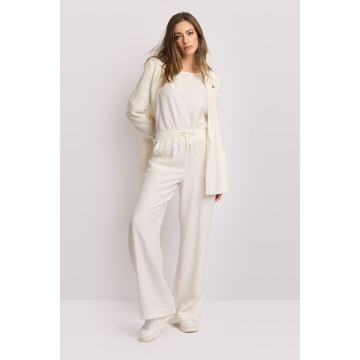 Kocca - Pantaloni wide-leg con coulisse Donna, Tinta unita
