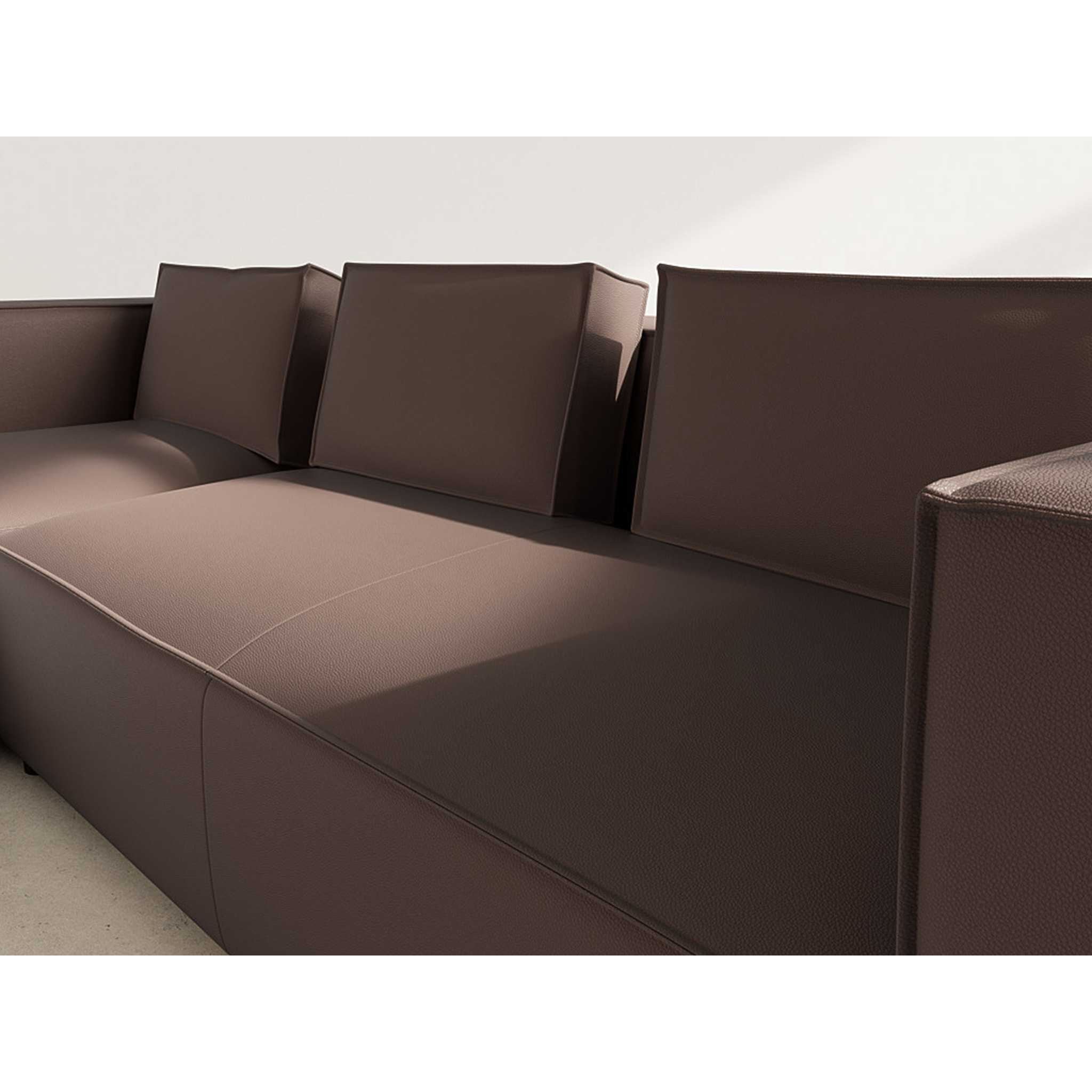 Stella - canapé d'angle gauche 4 places en simili - Marron