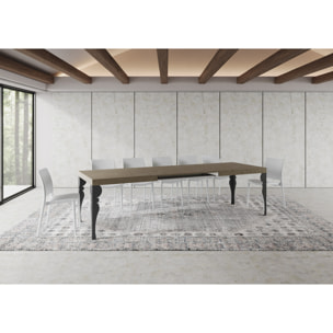 Table extensible 90x180/284 cm Paxon taupe pieds anthracite