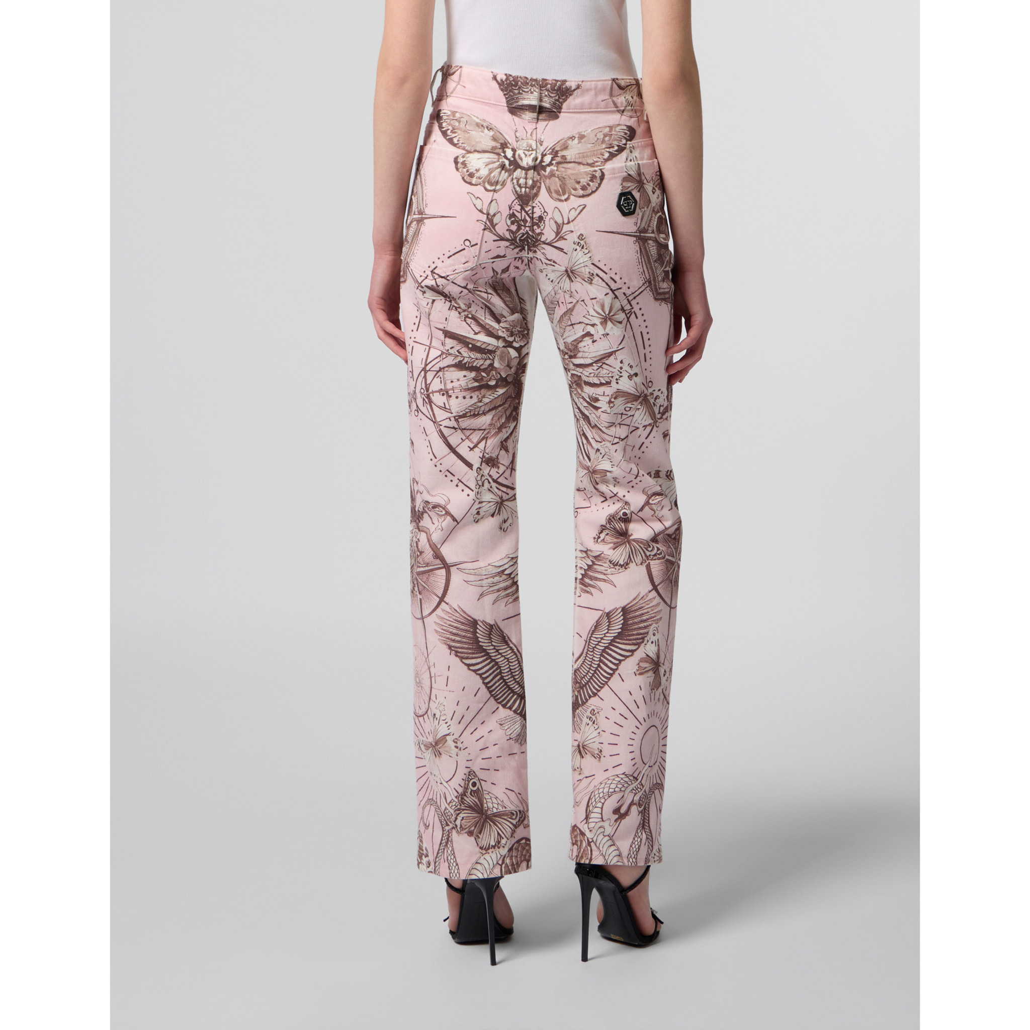 PHILIPP PLEIN Straight Cut Jeans Butterfly Tattoo