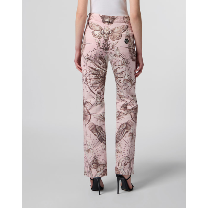 PHILIPP PLEIN Straight Cut Jeans Butterfly Tattoo