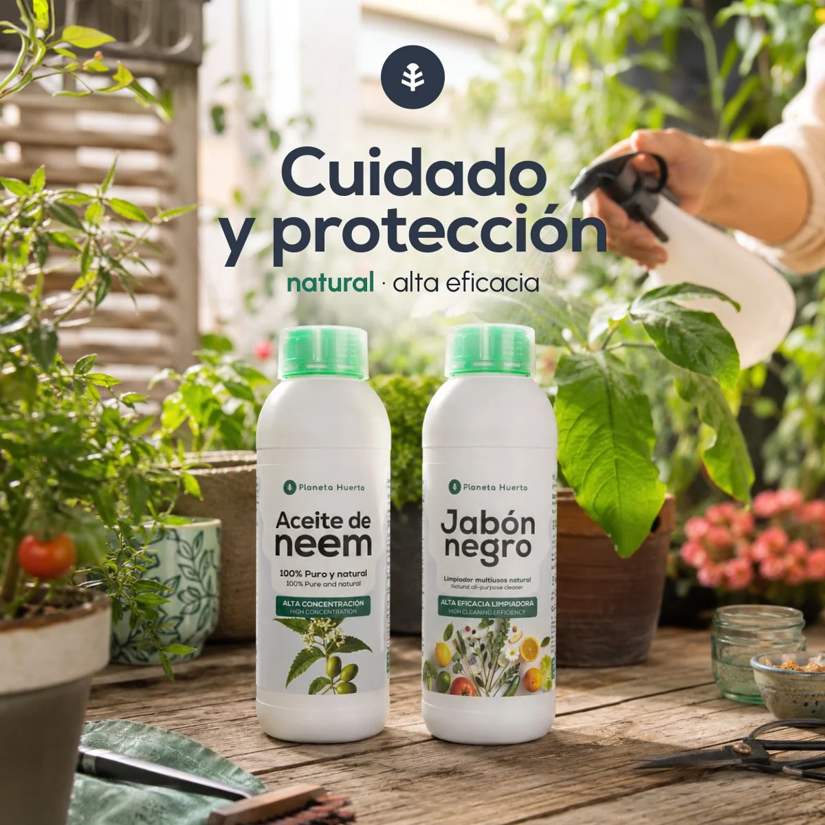 Pack Jabón Potásico Negro 1L + Aceite de Neem 1L Planeta Huerto