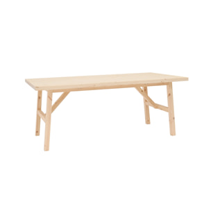 Mesa de comedor de madera maciza en tono natural de varias medidas