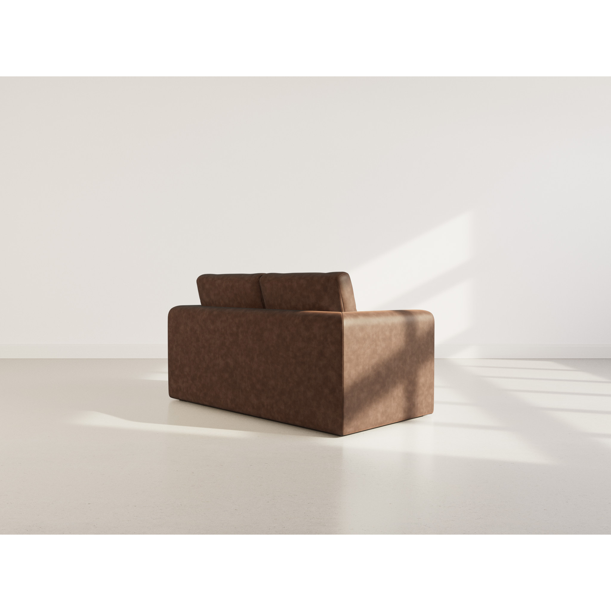 Marilia - canapé 2 places convertible déplimousse en simili - Marron