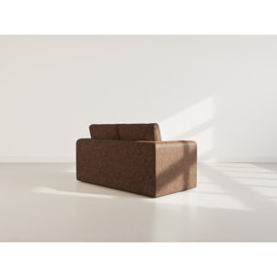 Marilia - canapé 2 places convertible déplimousse en simili - Marron