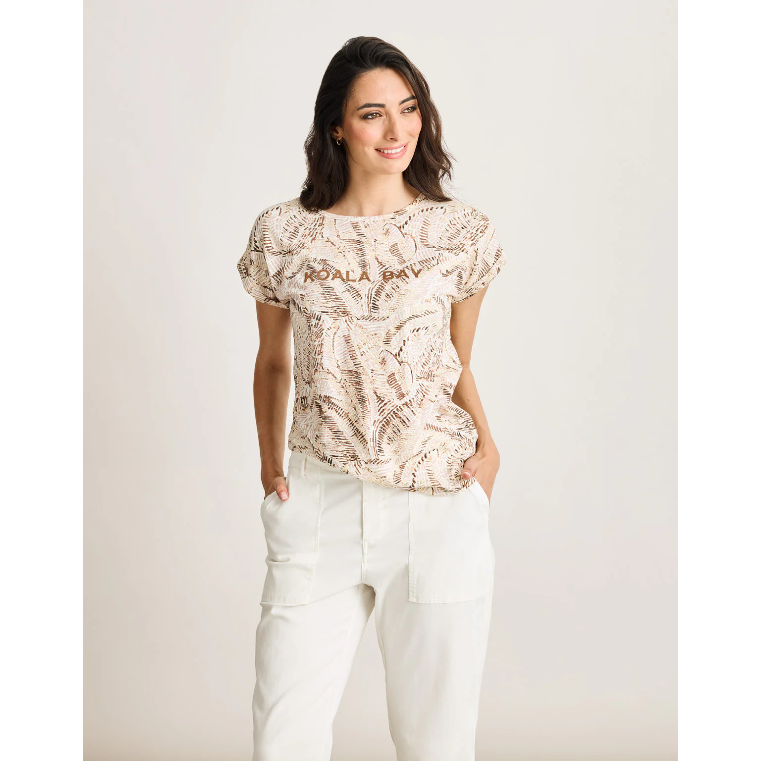 Camiseta Manga Corta Beige - Zebriye