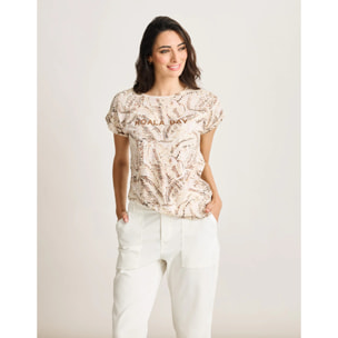 Camiseta Manga Corta Beige - Zebriye