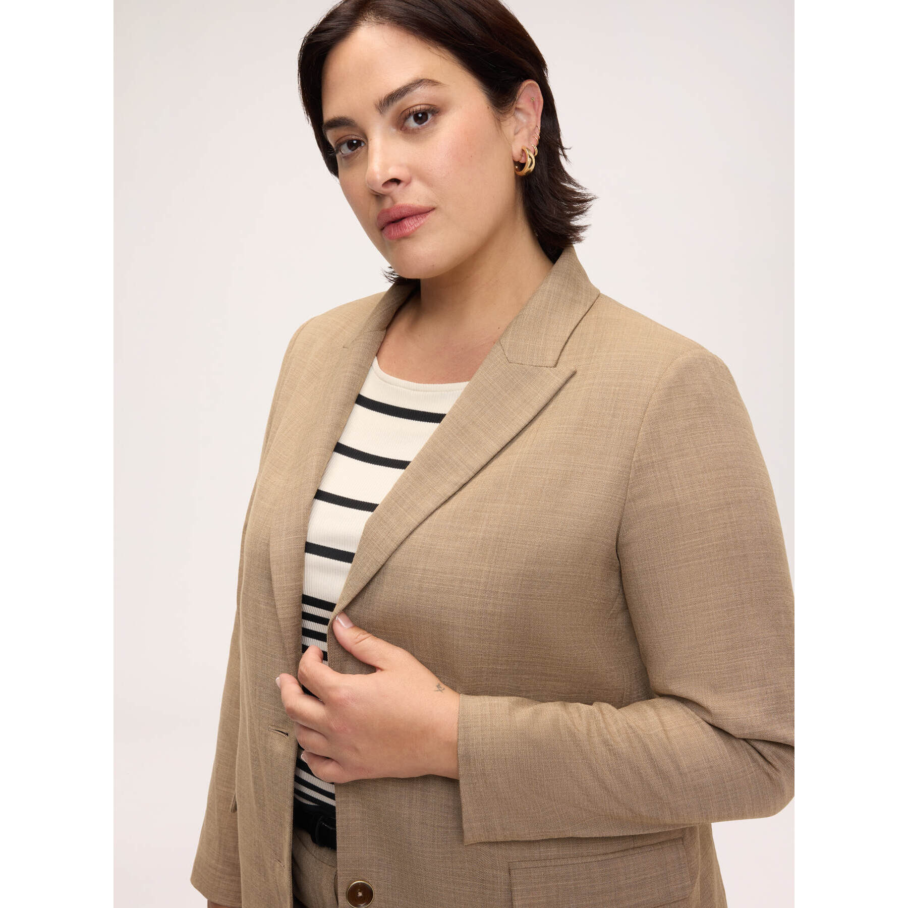 Fiorella Rubino - Blazer in tessuto mélange - Beige