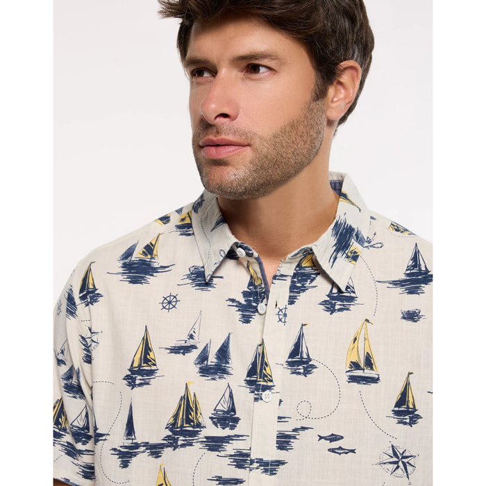 Camisa Manga Corta Blanca - Seaships
