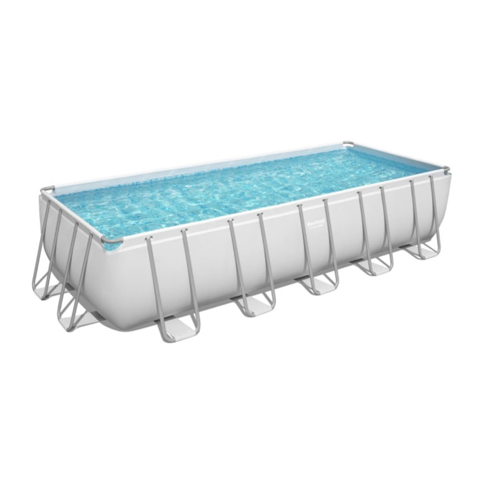 Bestway Piscine hors sol tubulaire rectangulaire Bestway Power Steel 640 x 274 x 132 cm gris clair