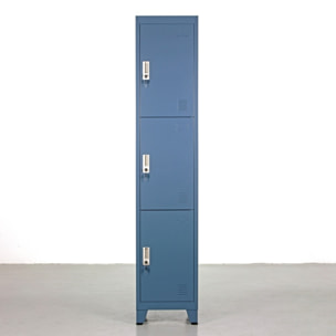Armadio in metallo 3 ante 180X38X45 ceruleo