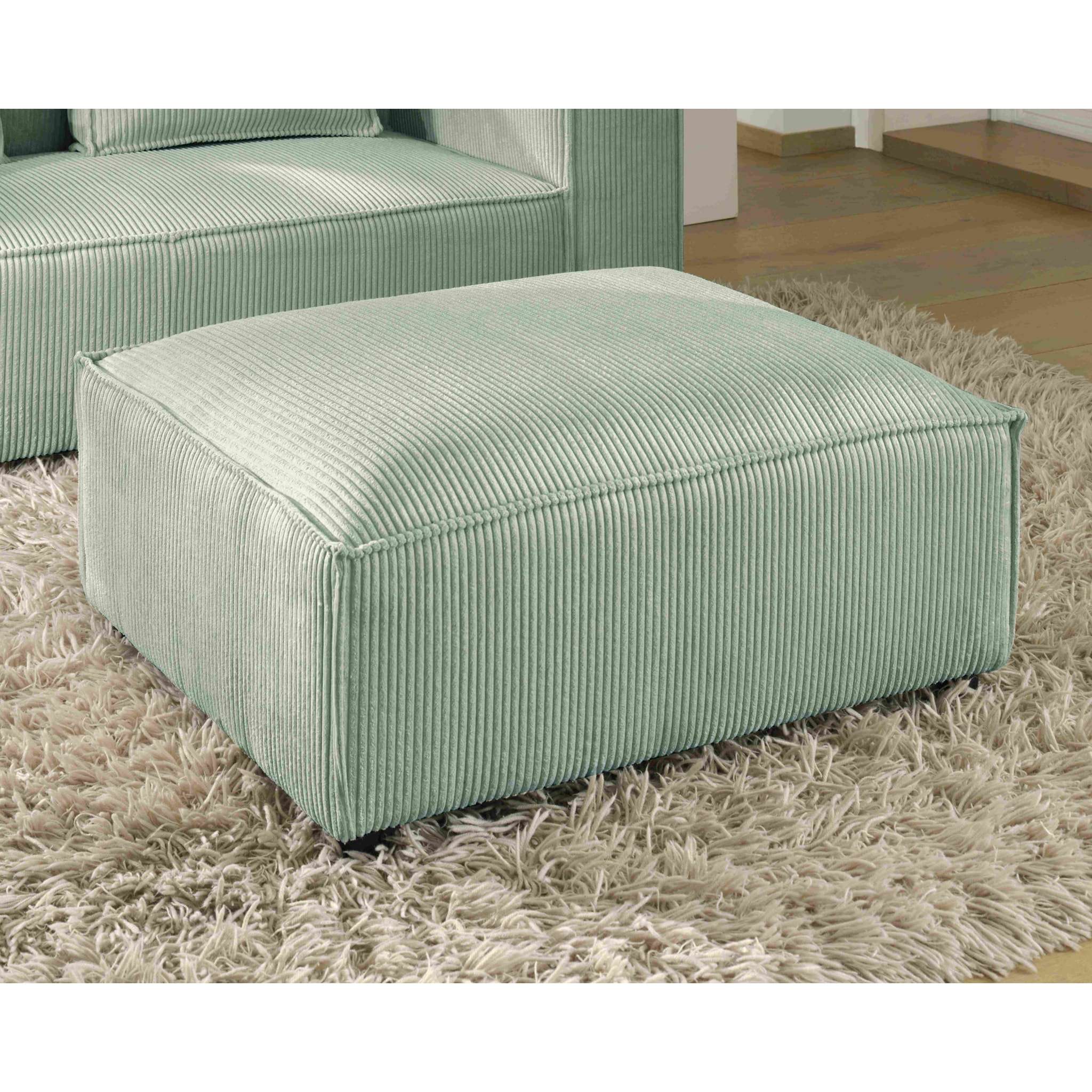 Stella - pouf en velours côtelé - style contemporain - Bleu